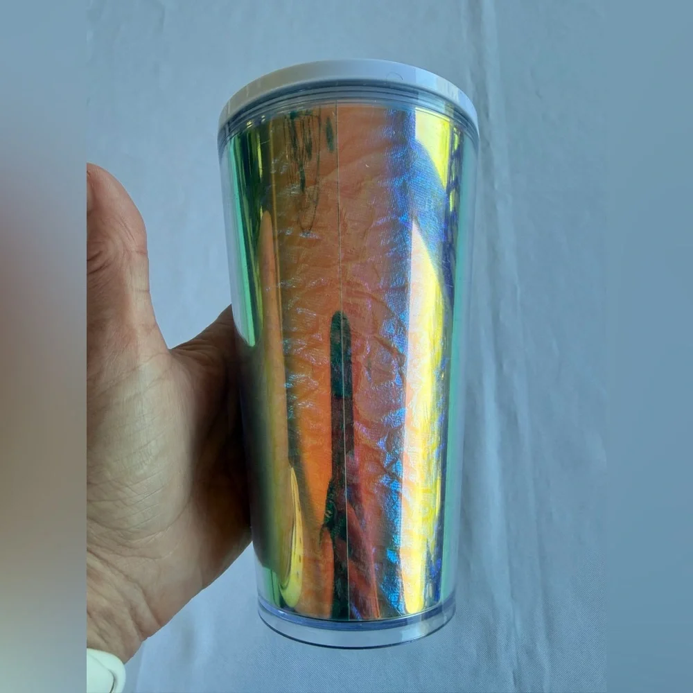 Starbucks 2019 Holiday Holographic Iridescent Cold Cup Tumbler 16oz